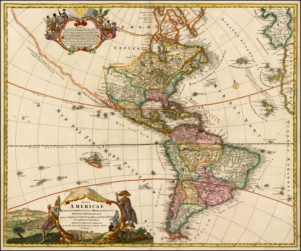 30-South America and America Map By Johann Baptist Homann