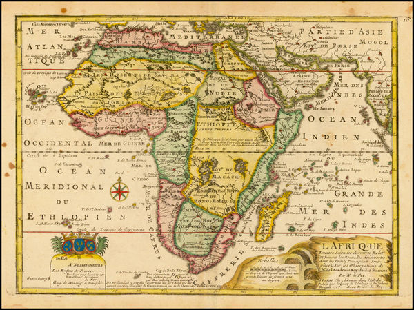 11-Africa and Africa Map By Nicolas de Fer