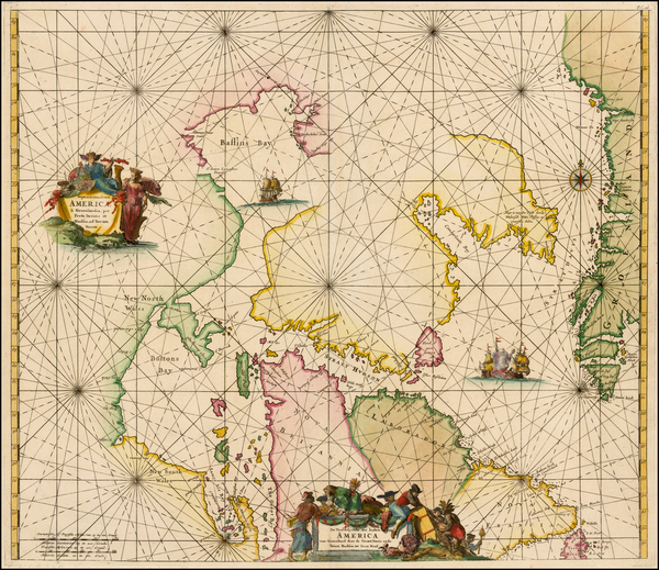 55-Polar Maps, Atlantic Ocean and Canada Map By Frederick De Wit