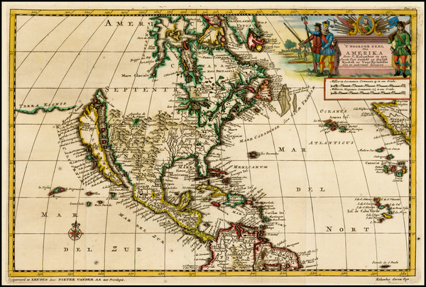 23-North America Map By Pieter van der Aa