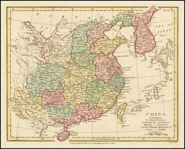 88-China and Korea Map By Robert Wilkinson