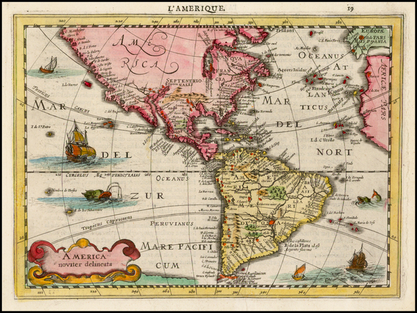 41-South America and America Map By Johannes Cloppenburg