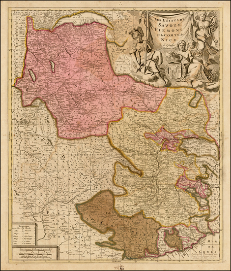 63-France and Northern Italy Map By Peter Schenk / Nicolas Sanson