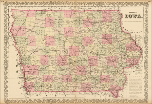 85-Midwest Map By G.W.  & C.B. Colton