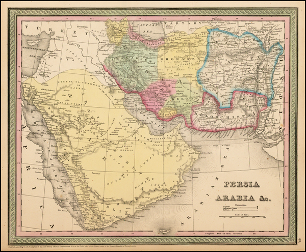 20-Central Asia & Caucasus and Middle East Map By Thomas, Cowperthwait & Co.