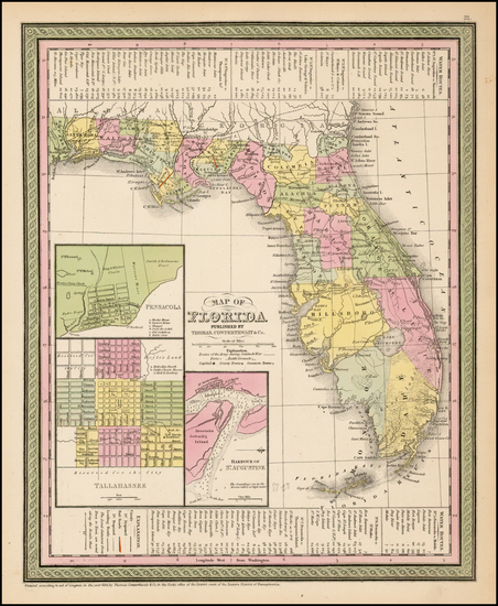 19-Florida Map By Thomas, Cowperthwait & Co.