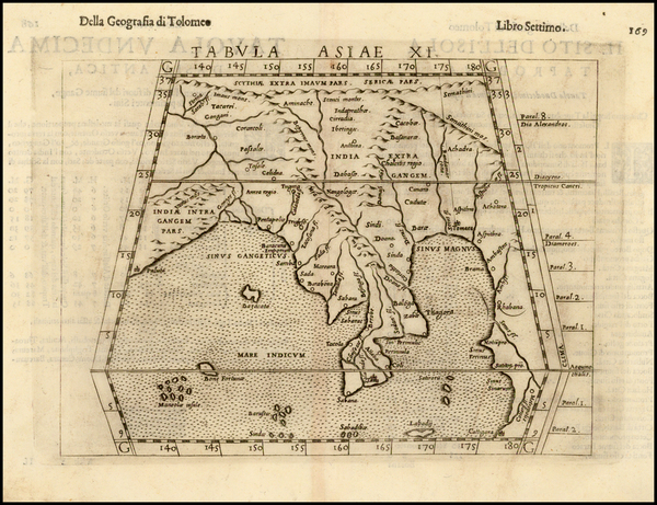 85-India and Southeast Asia Map By Girolamo Ruscelli