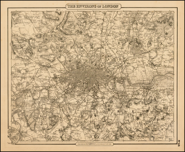 54-British Isles Map By Joseph Hutchins Colton