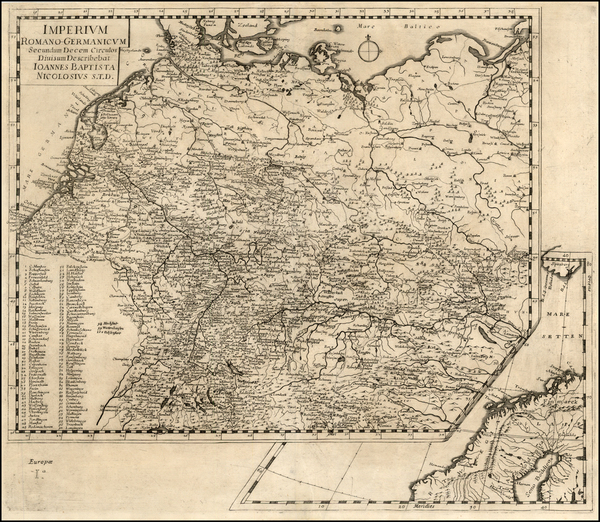 65-Europe, Poland, Baltic Countries, Scandinavia and Germany Map By Giovanni Battista Nicolosi