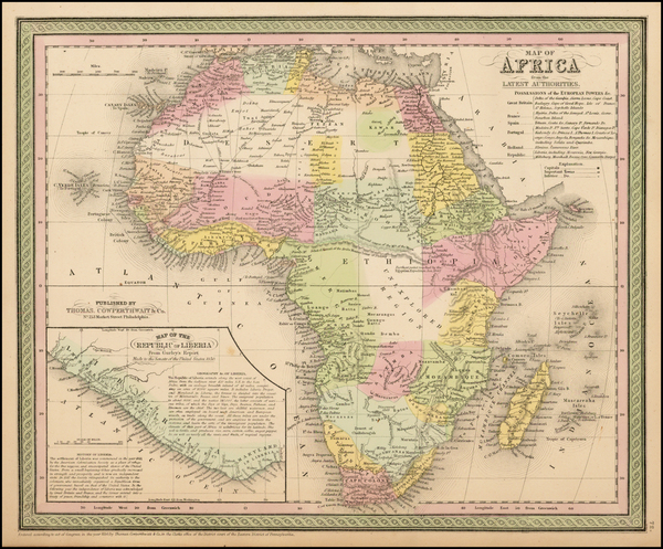 39-Africa and Africa Map By Thomas, Cowperthwait & Co.