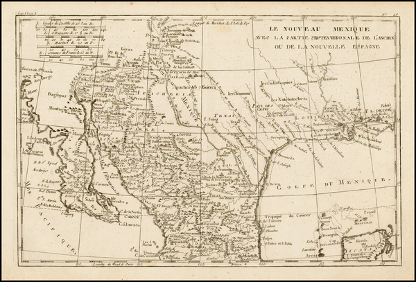 90-Texas, Southwest, Mexico and Baja California Map By Rigobert Bonne