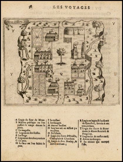 89-New England and Canada Map By Samuel de Champlain