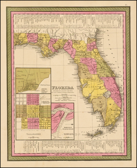 84-Florida Map By Samuel Augustus Mitchell