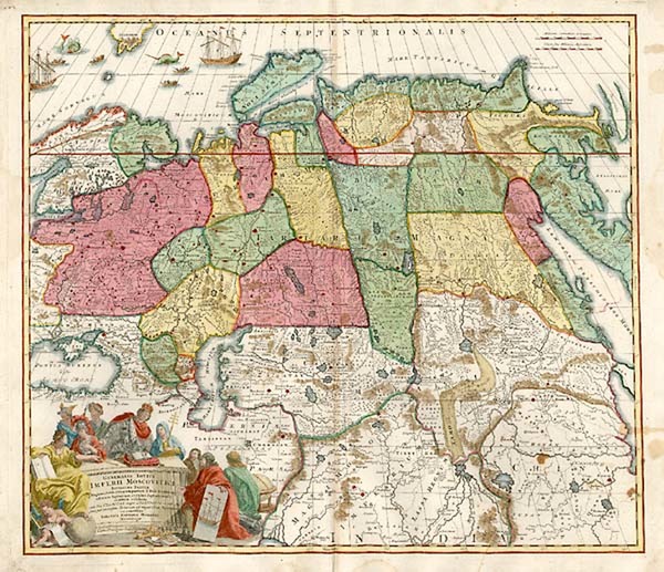 74-Europe, Russia, Asia, India, Central Asia & Caucasus and Russia in Asia Map By Johann Bapti