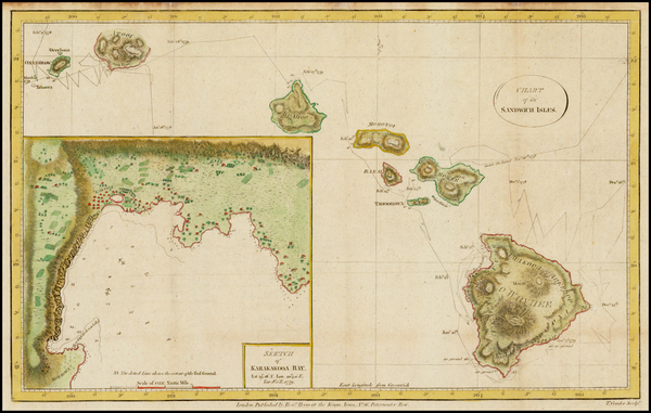 22-Hawaii and Hawaii Map By James Cook