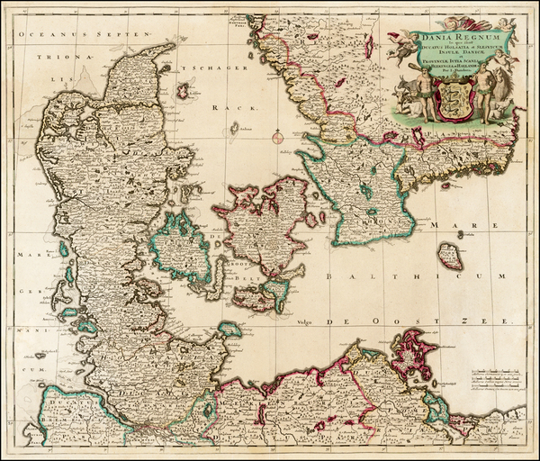 19-Sweden and Denmark Map By Justus Danckerts