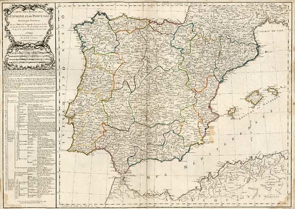 78-Europe, Spain and Portugal Map By Charles Francois Delamarche