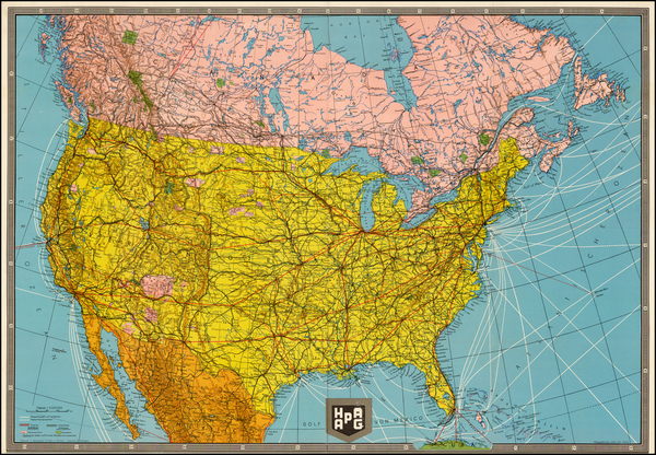 86-United States and North America Map By Bibliographische Institut