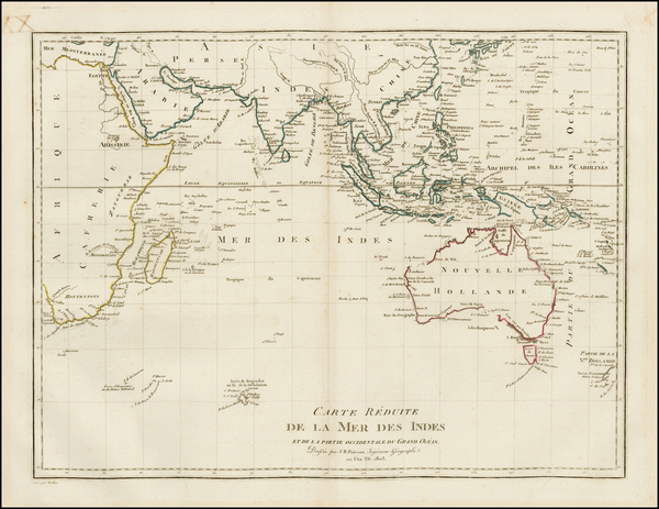 29-Indian Ocean, Southeast Asia and Australia Map By Jean Baptiste Poirson