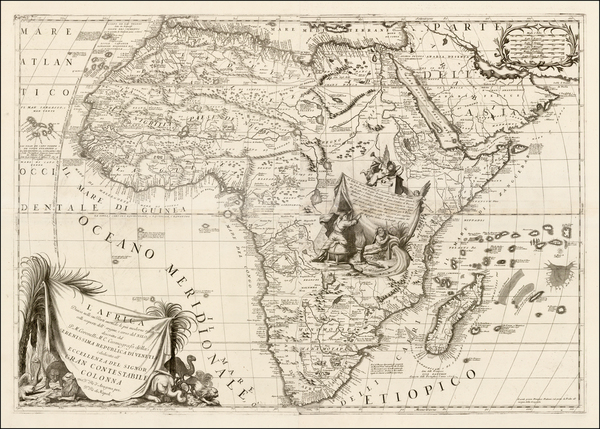 98-Africa and Africa Map By Vincenzo Maria Coronelli