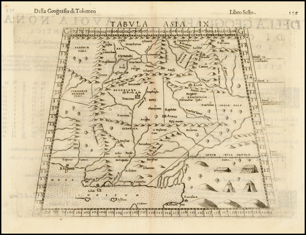 12-India and Central Asia & Caucasus Map By Girolamo Ruscelli