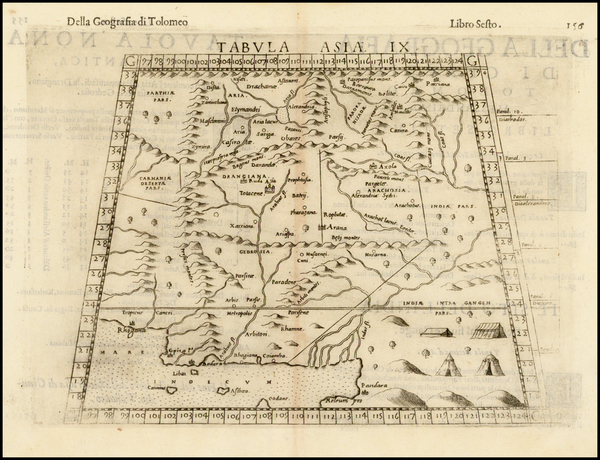 39-India and Central Asia & Caucasus Map By Girolamo Ruscelli