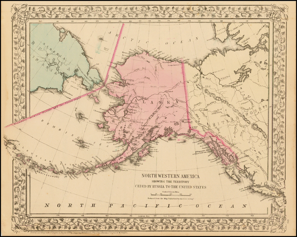 37-Alaska and Canada Map By Samuel Augustus Mitchell Jr.