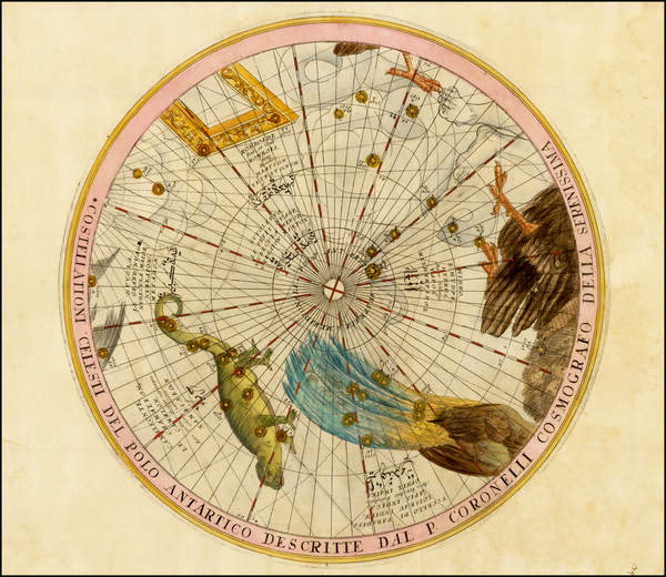 35-Celestial Maps Map By Vincenzo Maria Coronelli