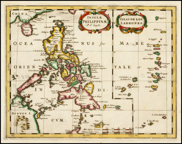 32-Philippines and Other Islands Map By Nicolas Sanson