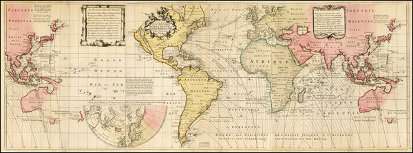 11-World, World, Atlantic Ocean, Pacific and Australia Map By Reiner & Joshua Ottens