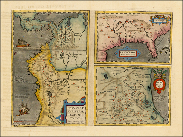 54-Florida, South, Southeast, Central America, South America and Peru & Ecuador Map By Abraham