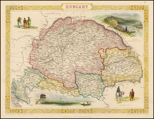 85-Hungary, Romania and Balkans Map By John Tallis