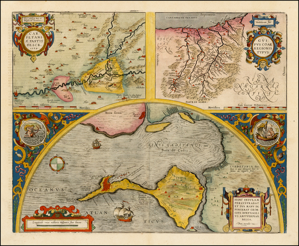 63-Spain Map By Abraham Ortelius
