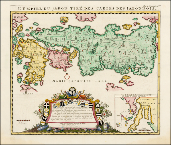 36-Japan Map By Henri Chatelain / Adrien Reland