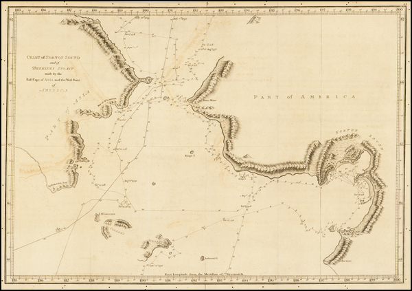 55-Alaska and Russia in Asia Map By James Cook