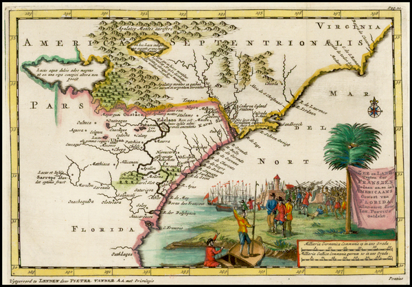 87-Florida and Southeast Map By Pieter van der Aa