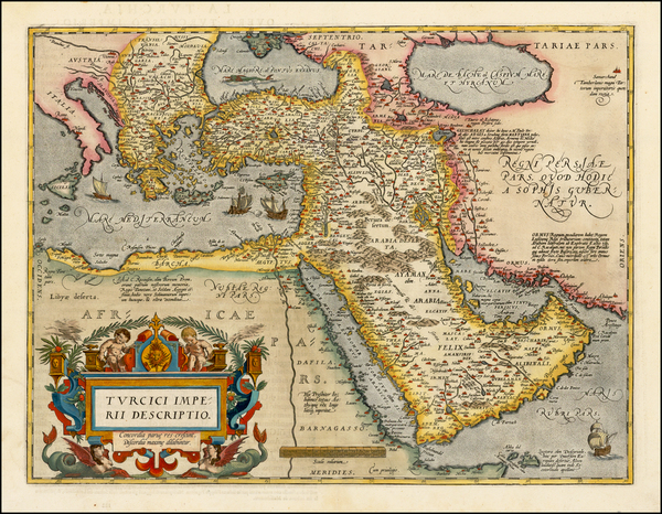 28-Turkey, Mediterranean, Middle East and Turkey & Asia Minor Map By Abraham Ortelius