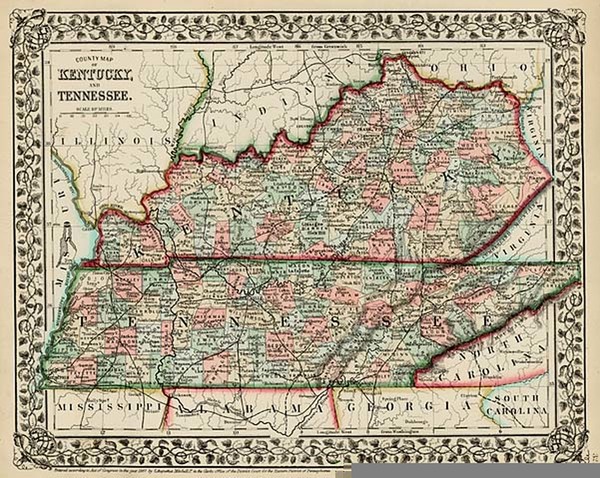 7-South and Southeast Map By Samuel Augustus Mitchell Jr.