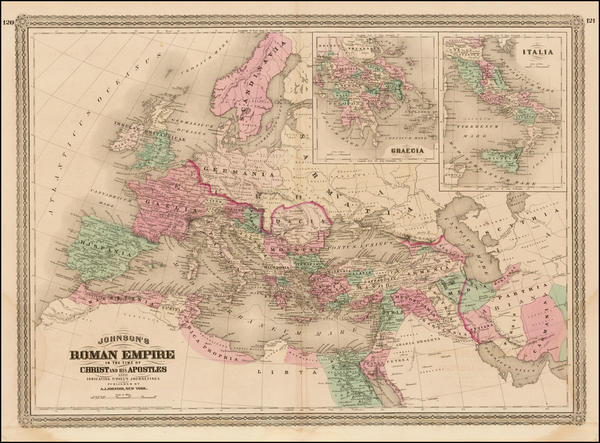 45-Europe, Balkans, Mediterranean and Middle East Map By Alvin Jewett Johnson