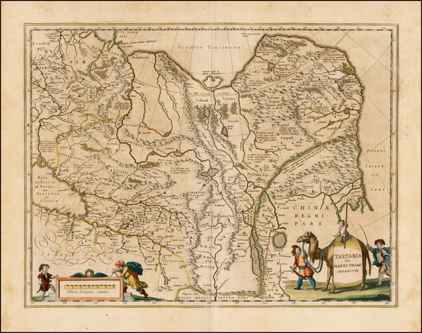 77-China, Central Asia & Caucasus and Russia in Asia Map By Willem Janszoon Blaeu