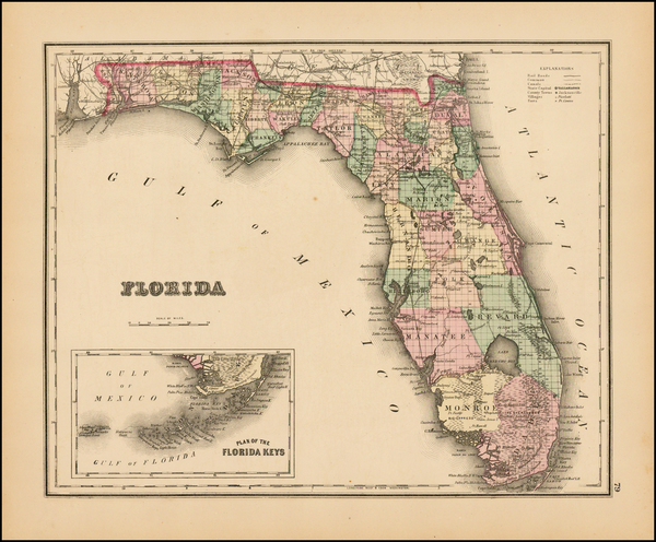 26-Florida Map By O.W. Gray