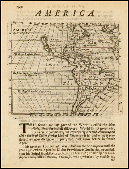 88-South America and America Map By Robert Morden