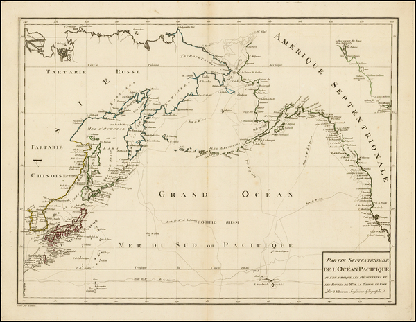 30-Alaska, Pacific, Russia in Asia and Canada Map By Jean Baptiste Poirson