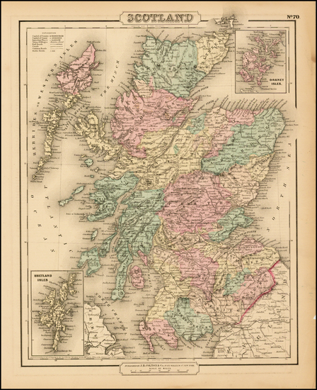9-Scotland Map By Joseph Hutchins Colton