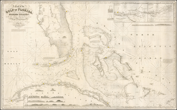 55-Florida and Caribbean Map By Charles Wilson  &  John William Norie