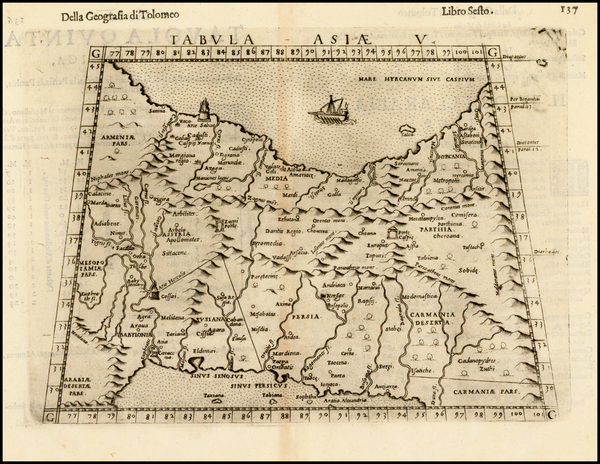 70-Central Asia & Caucasus and Middle East Map By Girolamo Ruscelli