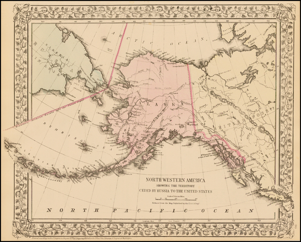 79-Alaska and Canada Map By Samuel Augustus Mitchell Jr.