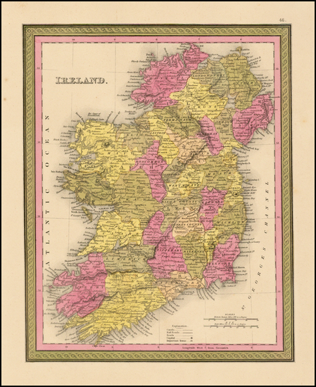 12-Ireland Map By Samuel Augustus Mitchell