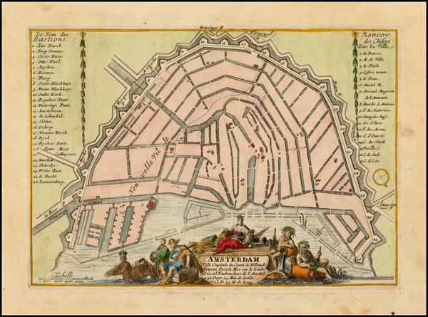 43-Netherlands Map By Nicolas de Fer