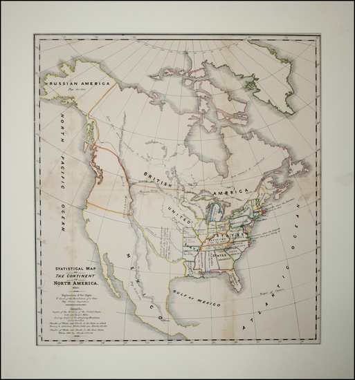 41-United States and North America Map By Alexis De Tocqueville